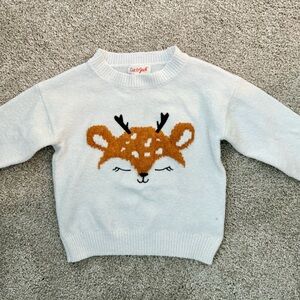 Toddler Girls' Deer Pullover Sweater - Cat & Jack™ Cream 2T